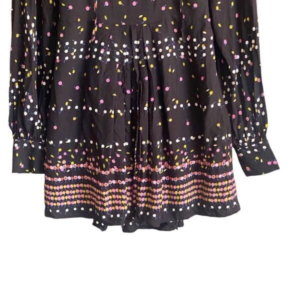 Free People Coryn Black Print Long Sleeve Dress Sz 6 - Picture 4 of 9